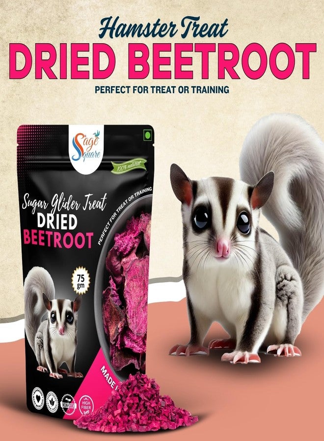 سايج سكوير رقائق الشمندر المجفف من سيج سكوير، مثالية لحيوانات السكر الطائرة - وجبات خفيفة طبيعية وصحية ولذيذة | غنية بالألياف والفيتامينات | خالية من المواد الحافظة الاصطناعية | قليلة الدسم وسهلة الهضم | مناسبة للتدريب والمضغ | 75 غرام - Image 2